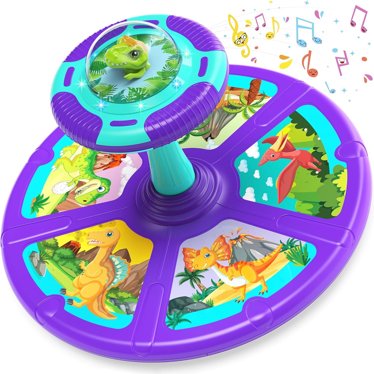 Dinosaur Sit and Spin Toddler Toys, 360° Spin Activity Toys with Music & LED Lights for Ages 1-3 Years Kids, Indoor Outdoor Early Development Toys & Birthday Gift for Boys Girls 18 Months + Dinosaur Sit and Spin Toddler Toys, 360° Spin Activity Toys with Music & LED Lights for Ages 1-3 Years Kids, Indoor Outdoor Early Development Toys & Birthday Gift for Boys Girls 18 Months +